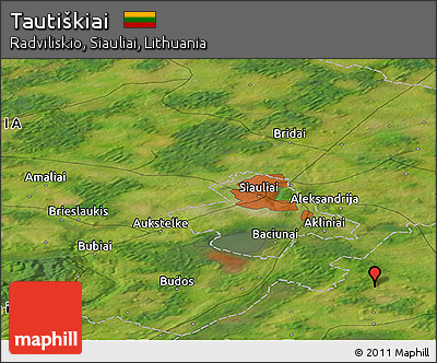 Satellite Panoramic Map of Tautiškiai