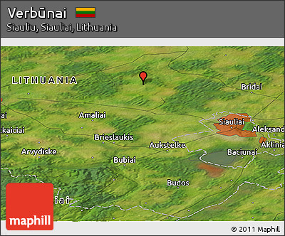 Satellite Panoramic Map of Verbūnai