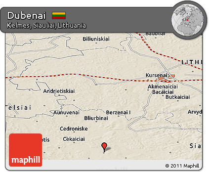 Shaded Relief Panoramic Map of Dubenai
