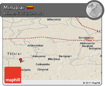 Shaded Relief Panoramic Map of Minupiai