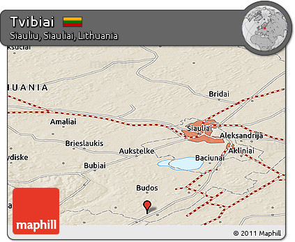 Shaded Relief Panoramic Map of Tvibiai