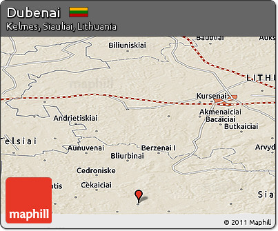 Shaded Relief Panoramic Map of Dubenai