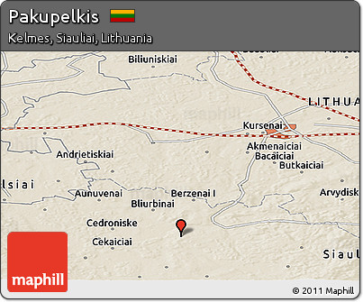 Shaded Relief Panoramic Map of Pakupelkis