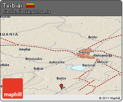 Shaded Relief Panoramic Map of Tvibiai