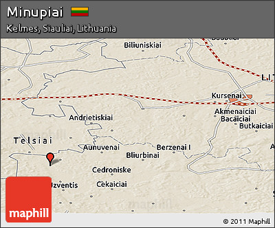 Shaded Relief Panoramic Map of Minupiai