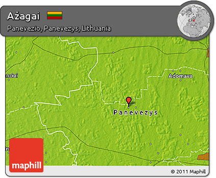 Physical 3D Map of Ažagai