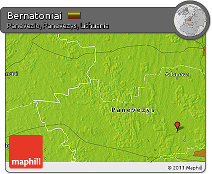 Physical 3D Map of Bernatoniai