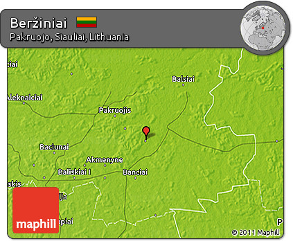 Physical 3D Map of Beržiniai
