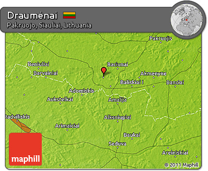 Physical 3D Map of Draumėnai