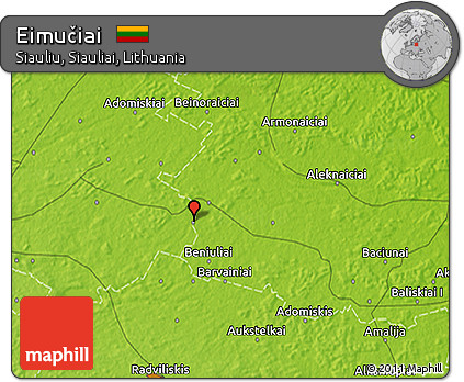 Physical 3D Map of Eimučiai