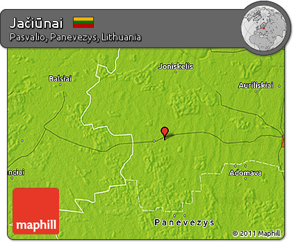 Physical 3D Map of Jačiūnai