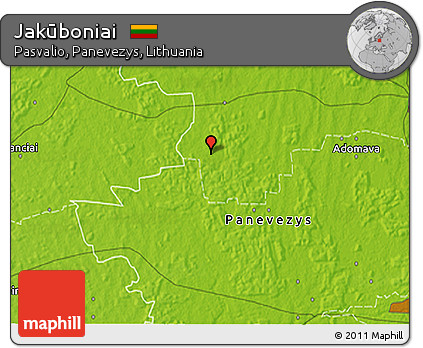 Physical 3D Map of Jakūboniai