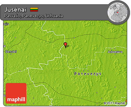 Physical 3D Map of Jusėnai