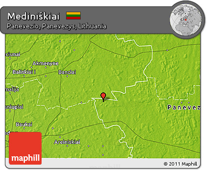 Physical 3D Map of Mediniškiai