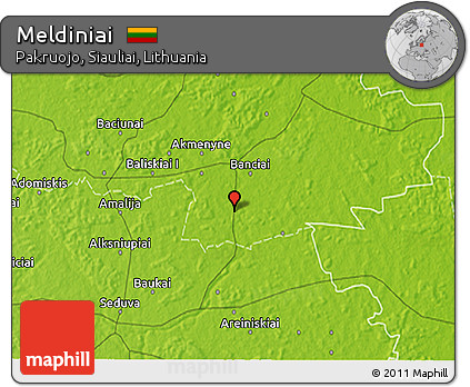 Physical 3D Map of Meldiniai