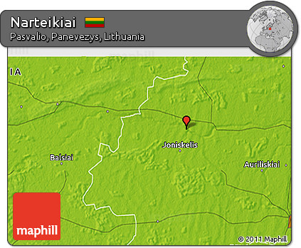 Physical 3D Map of Narteikiai