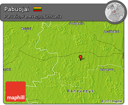 Physical 3D Map of Pabuojai