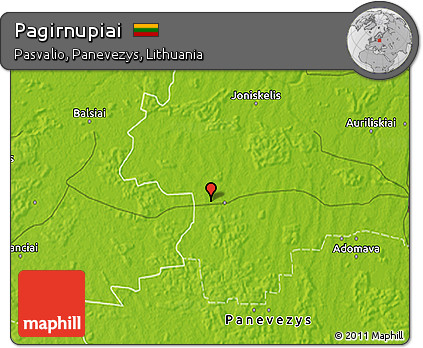 Physical 3D Map of Pagirnupiai