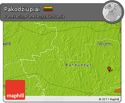 Physical 3D Map of Pakodžiupiai