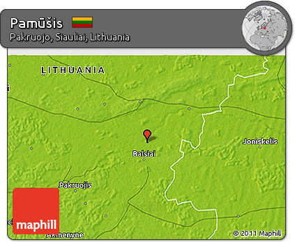 Physical 3D Map of Pamūšis