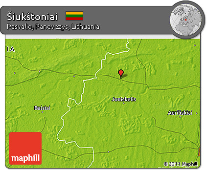 Physical 3D Map of Šiukštoniai