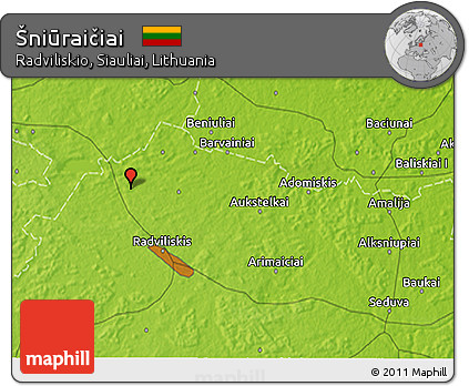 Physical 3D Map of Šniūraičiai