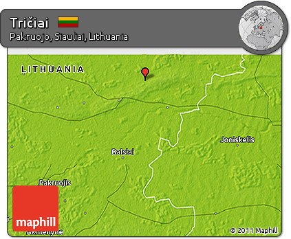 Physical 3D Map of Tričiai