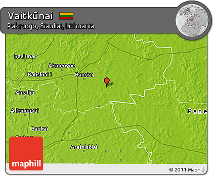Physical 3D Map of Vaitkūnai