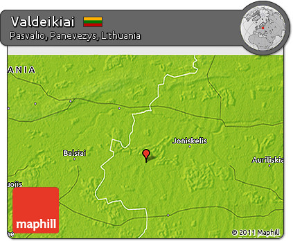 Physical 3D Map of Valdeikiai