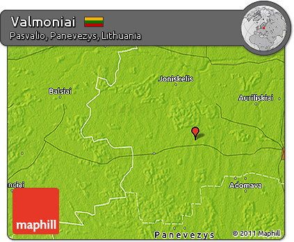 Physical 3D Map of Valmoniai