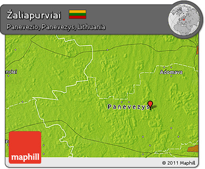 Physical 3D Map of Žaliapurviai
