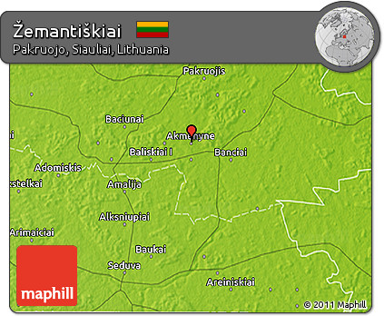 Physical 3D Map of Žemantiškiai
