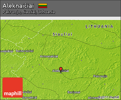 Physical 3D Map of Aleknaičiai