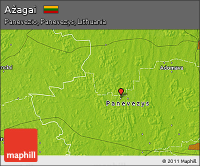 Physical 3D Map of Ažagai