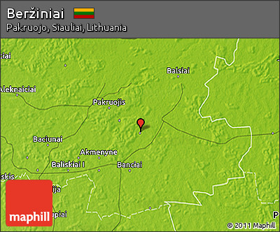 Physical 3D Map of Beržiniai