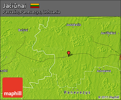 Physical 3D Map of Jačiūnai