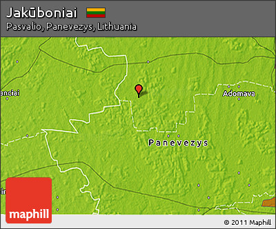 Physical 3D Map of Jakūboniai