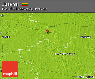 Physical 3D Map of Jusėnai