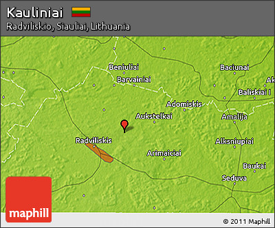 Physical 3D Map of Kauliniai
