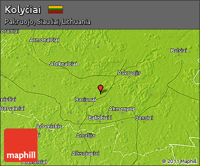 Physical 3D Map of Kolyčiai