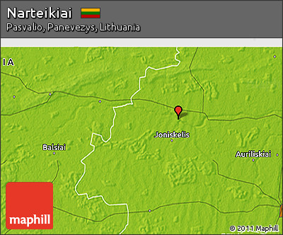 Physical 3D Map of Narteikiai
