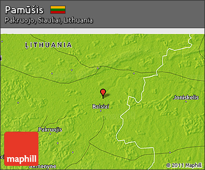Physical 3D Map of Pamūšis