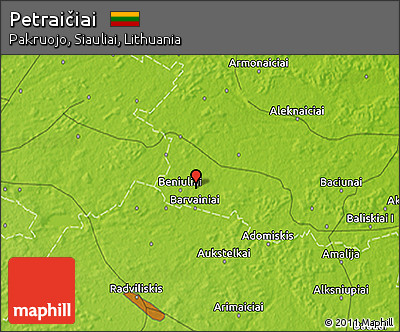 Physical 3D Map of Petraičiai