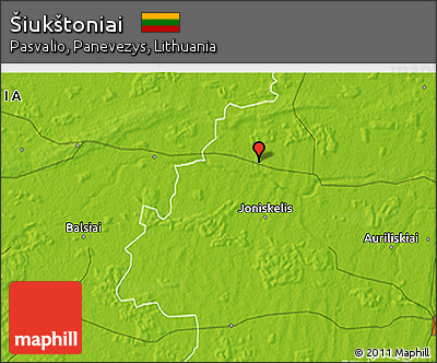 Physical 3D Map of Šiukštoniai