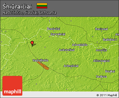 Physical 3D Map of Šniūraičiai