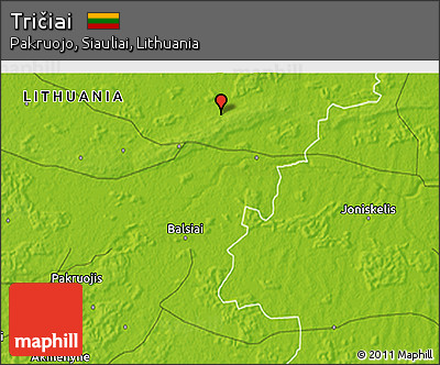 Physical 3D Map of Tričiai