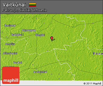 Physical 3D Map of Vaitkūnai