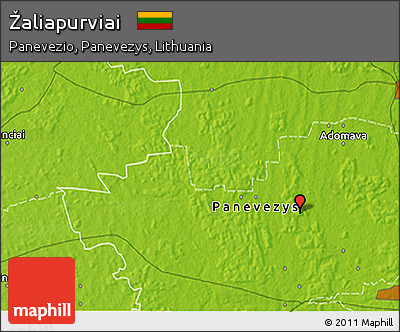 Physical 3D Map of Žaliapurviai