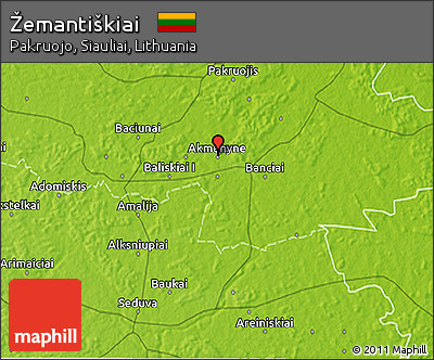 Physical 3D Map of Žemantiškiai