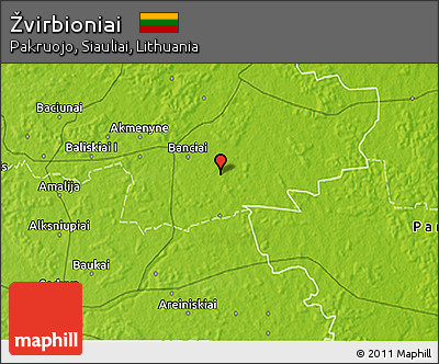 Physical 3D Map of Žvirbioniai